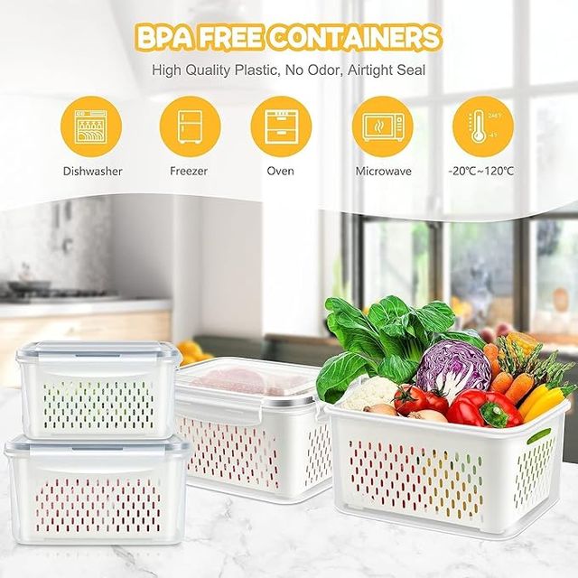 Fridge storage containers Pack of 2